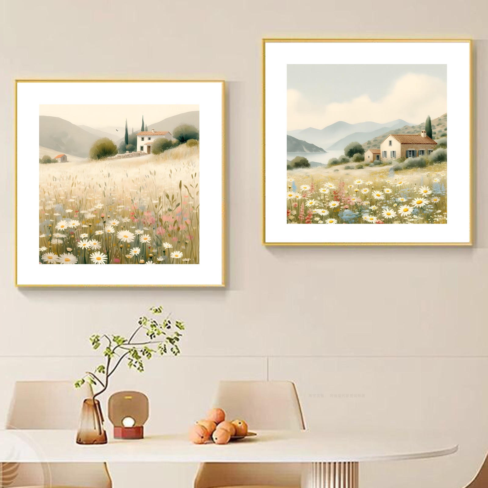 卧室床头装饰画奶油风温馨挂画客厅沙发背景墙画小众风景餐厅壁画图片