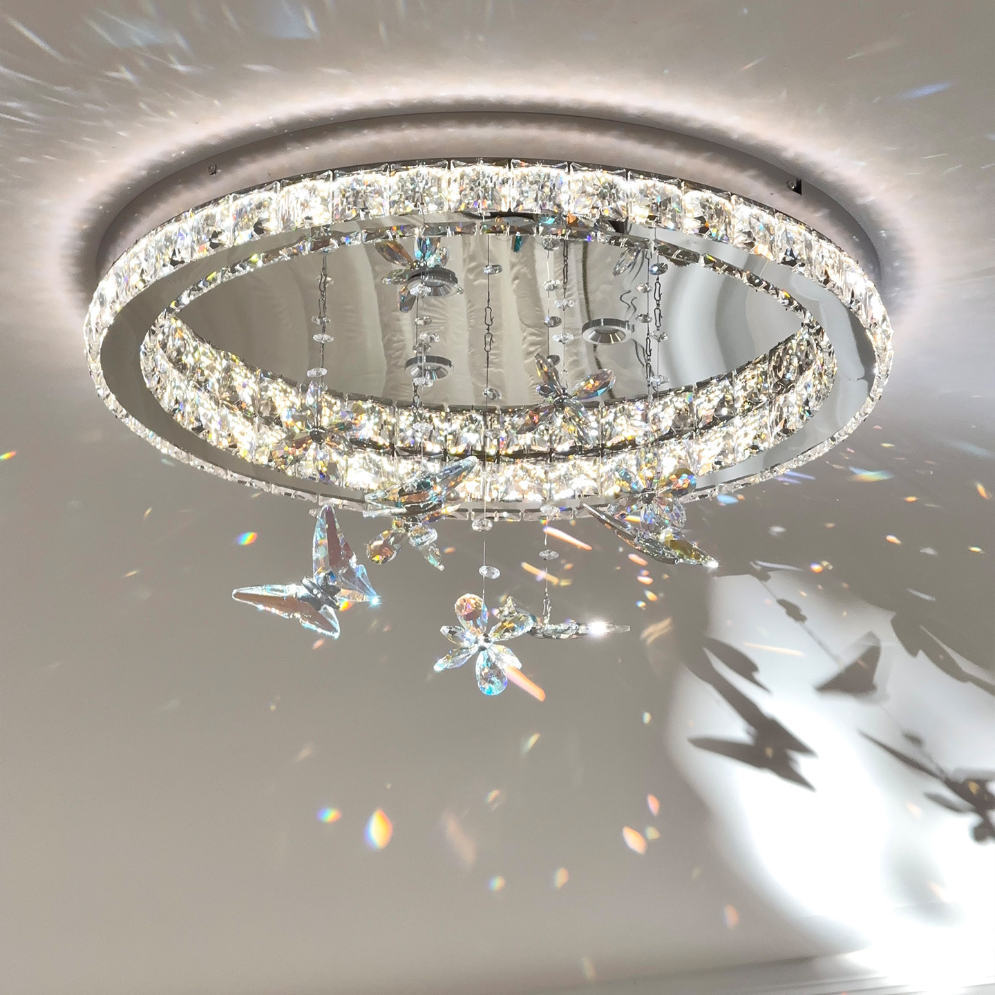 水晶蝴蝶吸顶灯轻奢高级感客厅灯