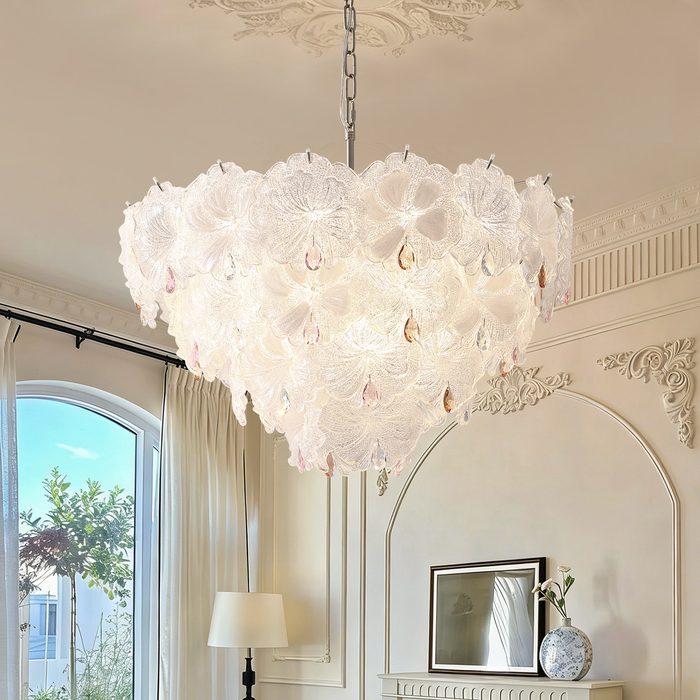 法式中古风卧室吊灯轻奢奶油风主卧室房间灯网红大气现代餐厅灯具