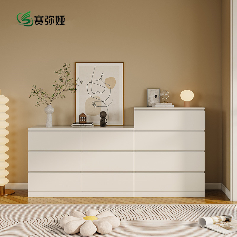 赛弥娅现代简约奶油风四六斗柜烤漆白色轻奢储物柜卧室收纳床尾柜,住宅家具,斗柜,淘宝优惠券,粉丝福利购,淘宝优惠卷