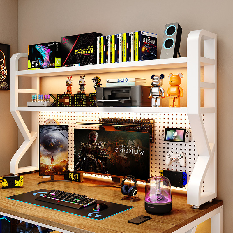 桌上书架桌面置物架办公桌多层铁艺洞洞板收纳架家用学生整理架子