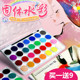 雄狮固体水彩颜料装 画画粉饼儿童无毒水洗水彩画 色小学生固态分装