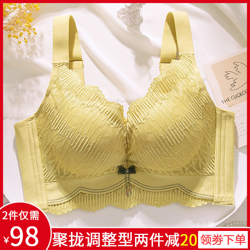 文胸女品牌正品秋冬小胸聚拢收副乳调整型燕窝棉滑滑杯无钢圈内衣