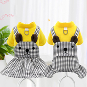 秋冬狗狗衣服春装 宠物衣服幼犬小狗格子背带情侣衣服 泰迪比熊新款