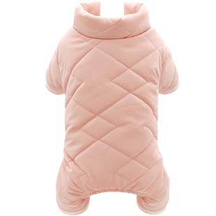 新款秋冬宠物衣服博美泰迪比熊四脚棉衣猫咪幼犬小狗压花丝绒棉服