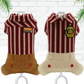 狗狗衣服春秋冬装 宠物衣服幼犬小狗条纹带领四脚衣服 泰迪比熊新款