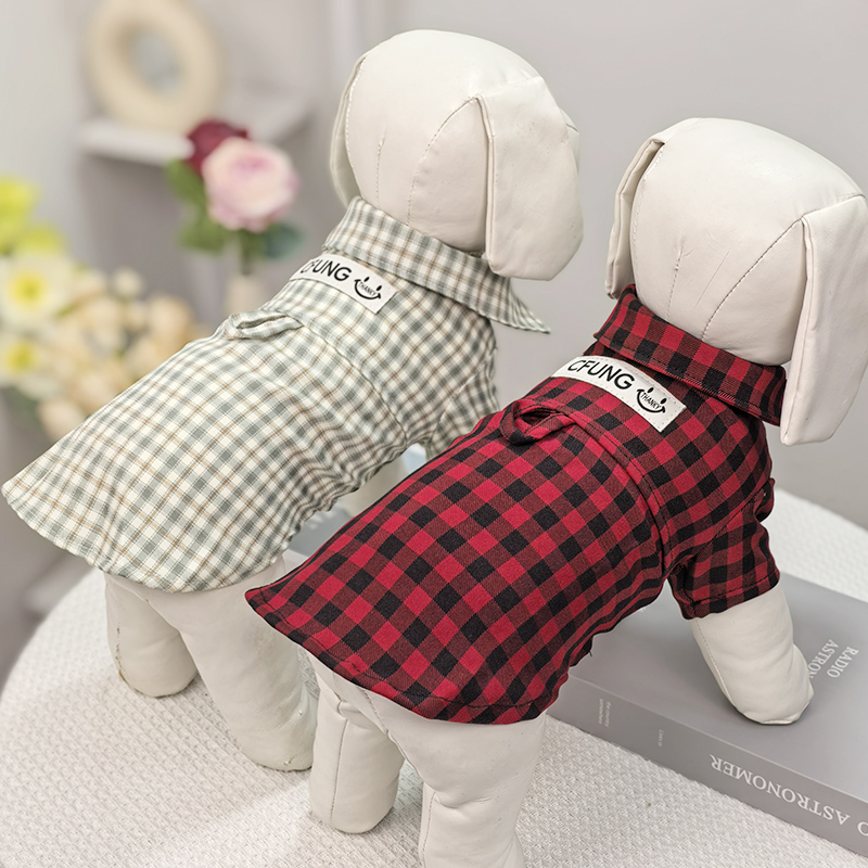 狗狗薄款宠物格子衬衫春秋夏季休闲透气衣服泰迪比熊博美幼犬衣服