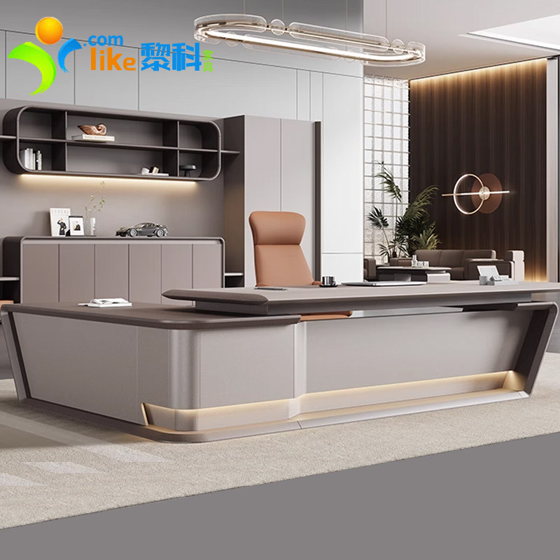 老板桌轻奢大气办公桌总裁桌椅组合简约现代经理桌子科技感大班台,商业/办公家具,大班台/主管桌,淘宝优惠券,粉丝福利购,淘宝优惠卷