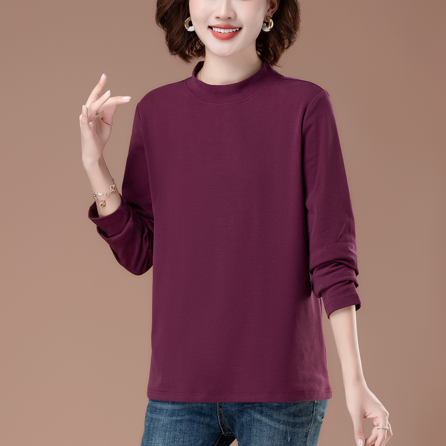 纯棉品牌打底衫女正品高档