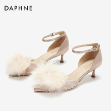 中跟通勤工作女单鞋 Daphne 尖头中空包跟奥赛鞋 时尚 达芙妮春新款