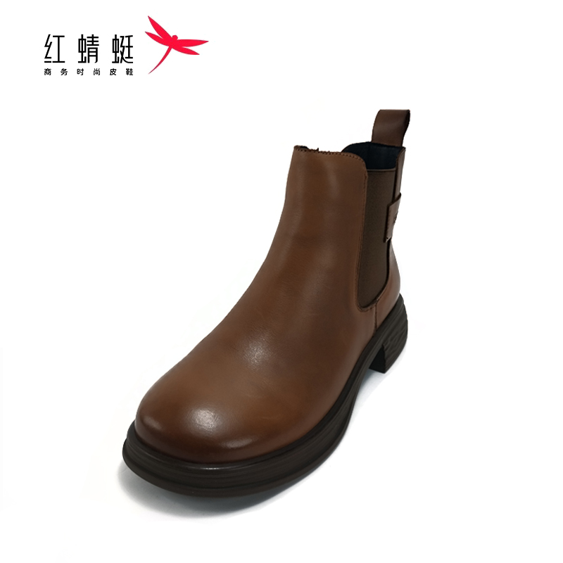 REDDRAGONFLY/红蜻蜓真皮英伦风舒适透气耐磨马丁靴女鞋QB3302160
