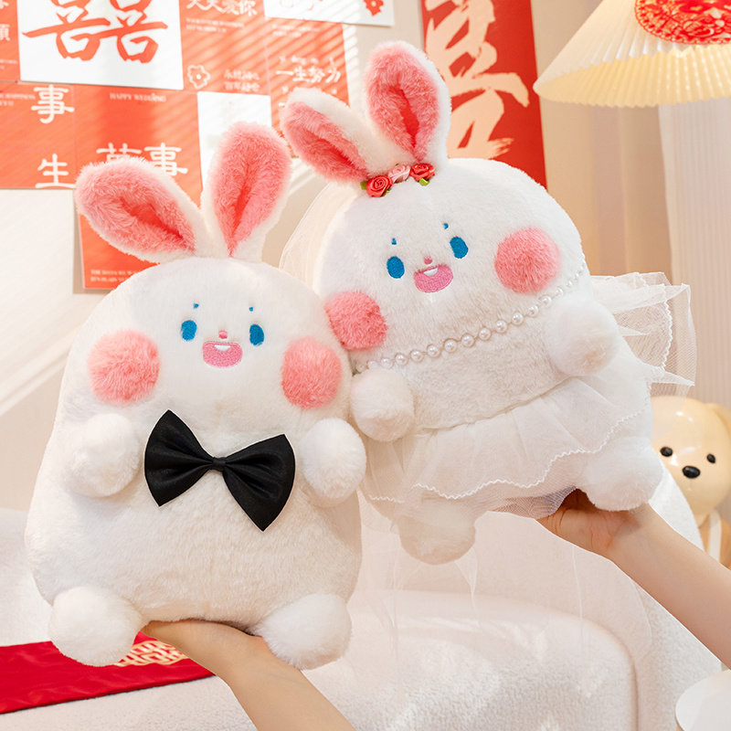 结婚压床娃娃婚纱情侣兔一对新婚送新人闺蜜礼物婚房布置床上摆件