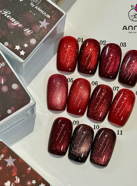 日本ANNUUM碎金口红rouge车厘子高级复古显白猫眼光疗甲油胶