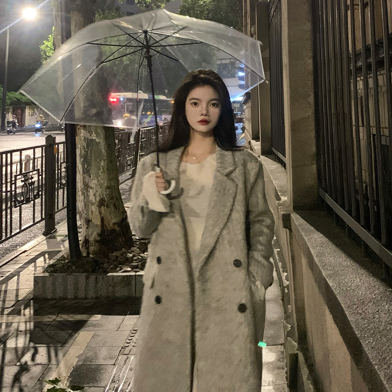 ENNK Studio爆款羊毛大衣新款马海毛50%羊毛秋冬女外套毛呢大衣