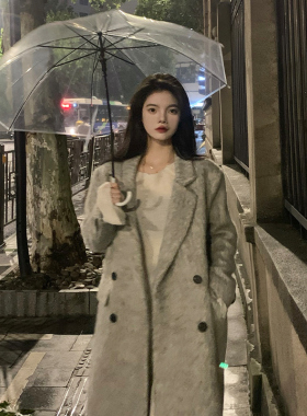 ENNK Studio爆款马海毛大衣秋冬女士保暖外套毛呢外套冬季外套女