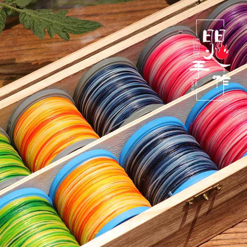 焸手作五彩渐变蜡线彩色渐变泰蜡端午五彩绳彩色渐变南美圆蜡扁蜡