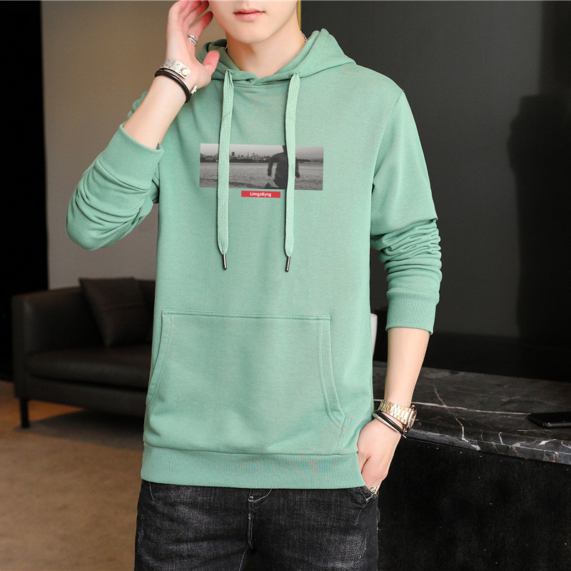 春夏季套头款式男士卫衣韩版潮流连帽男装秋衣上衣服新款长袖外套