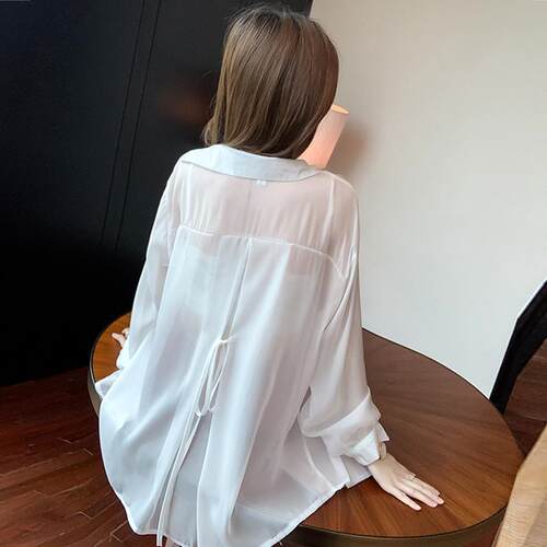 防晒衣女夏季2023年新款后背系带开衫外套超仙薄款时尚防晒衬衫潮