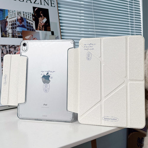 【搭扣亚克力x兼容笔套】2025pro11代适用苹果ipadair7保护套平板透明y折4笔槽5防弯matepad11.5s壳ins简约花