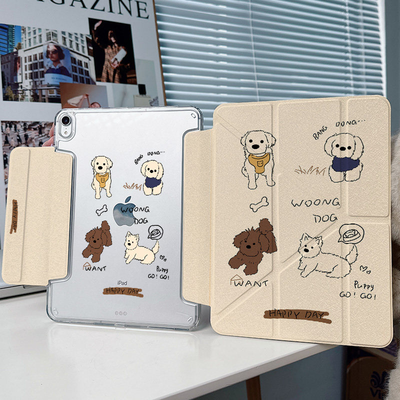 【3+y折x无笔槽】简约狗适用苹果平板ipadair6保护套2024pro11新款2华为matepad11.5s防弯5透明9硬壳10小米13,3C数码配件,平板电脑保护套/壳,淘宝优惠券,粉丝福利购,淘宝优惠卷