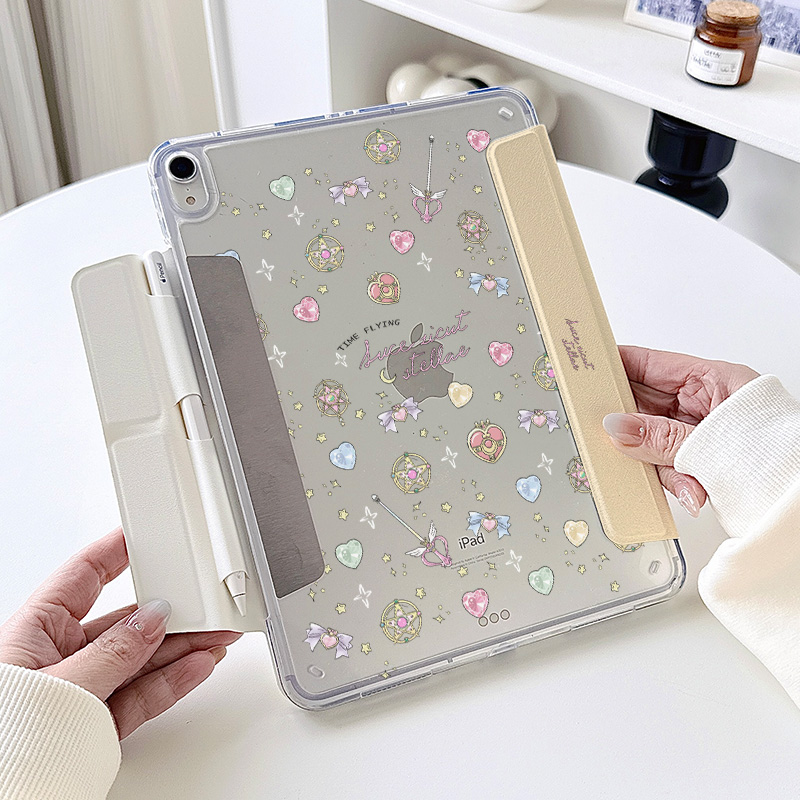 【3+y折无笔槽拆分】美少女粉适用苹果ipadair7保护套第11代pro13华为matepad11.5s透明mini7防弯壳小米平板6
