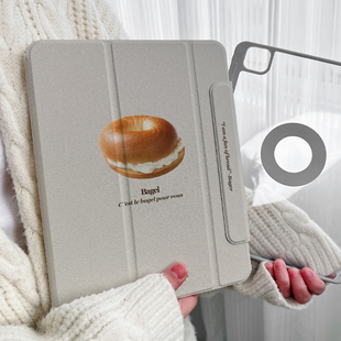 pro11双面夹适用苹果华为小米平板ipadair6保护套9防弯matepad11.5s透明mini7简约拆分壳 圆环磁吸x带笔槽