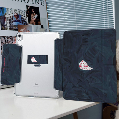 【3+y折x兼容笔套】蓝色9带搭扣适用苹果ipadair6保护套2华为平板matepad11.5s透明12壳mini7无笔槽pro11冷淡