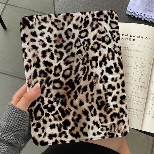 【3+y折带搭扣】豹纹笔槽适用华为matepad12.2保护套11.5亚克力ipadair7小米平板8pro11复古oppo4vivo壳iqoo5