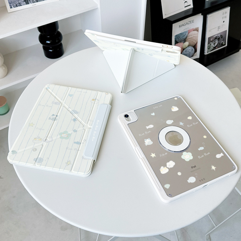【3+y折磁吸可拆分】适用ipadair7保护套2025第11代猫6华为matepad12.2小米8pro卡通vivo2oppo4带笔槽mini壳5