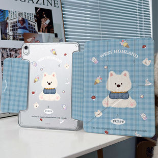 蓝色狗狗华为matepad12.2寸pro11壳适用苹果ipadair7保护套11.5s小米平板6透明2025女13.2 y折x兼容笔套