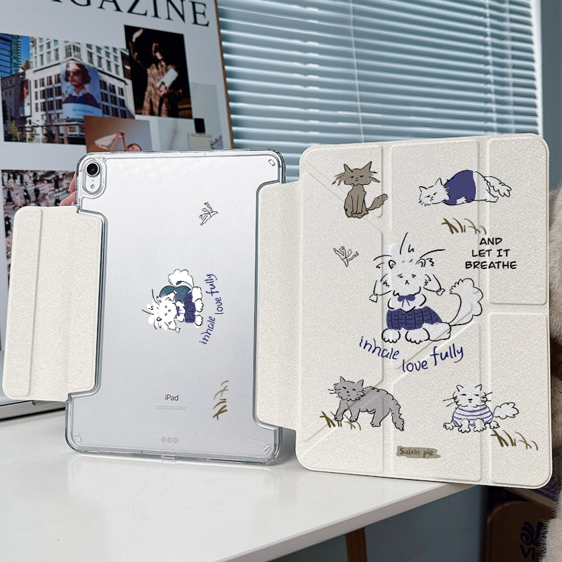 【带笔槽x简约狗】ins风2024新款pro11适用苹果平板ipadair6保护套5搭扣matepad11.5s华为13寸10.9mini壳y折4