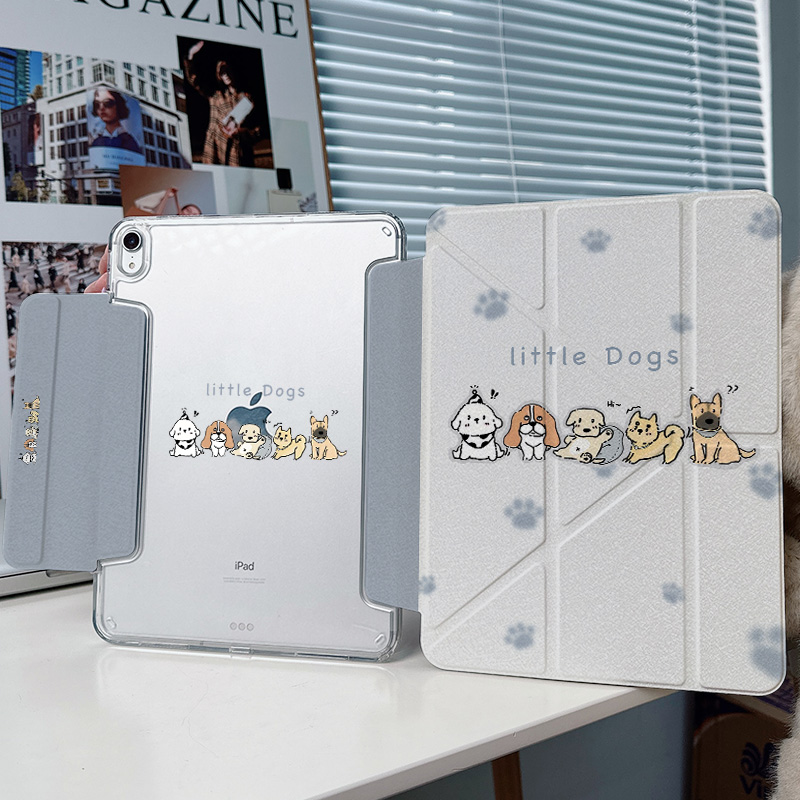 【y折无笔槽x带搭扣】狗狗2024pro11适用苹果平板ipadair6保护套2防弯matepad11.5s华为5亚克力4可爱10小米6