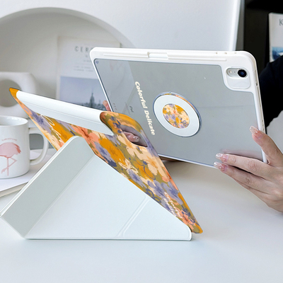 【3+y折磁吸拆分】花ipadair7保护套第11代13适用苹果12华为matepadpro13.2油画vivo壳11.5s带笔槽2小米平板6