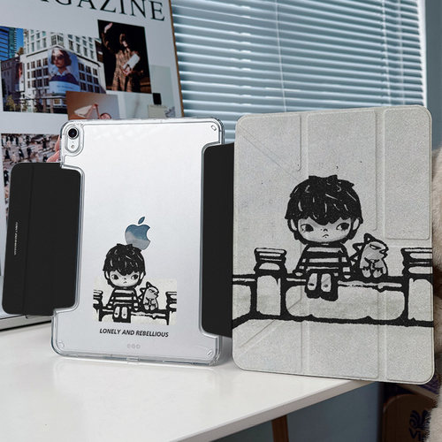 【3+Y折搭扣无笔槽】小野男孩ipadair8保护套第11代适用13.2华为matepad11.5s壳oppo5vivo4卡通7小米平板8pro