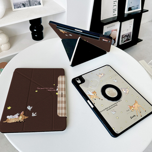 【3+y折磁吸拆分】小鹿带笔槽ipadair7保护套第11代13小米平板6适用华为matepadpro12.2/13.2透明7spro壳11.5
