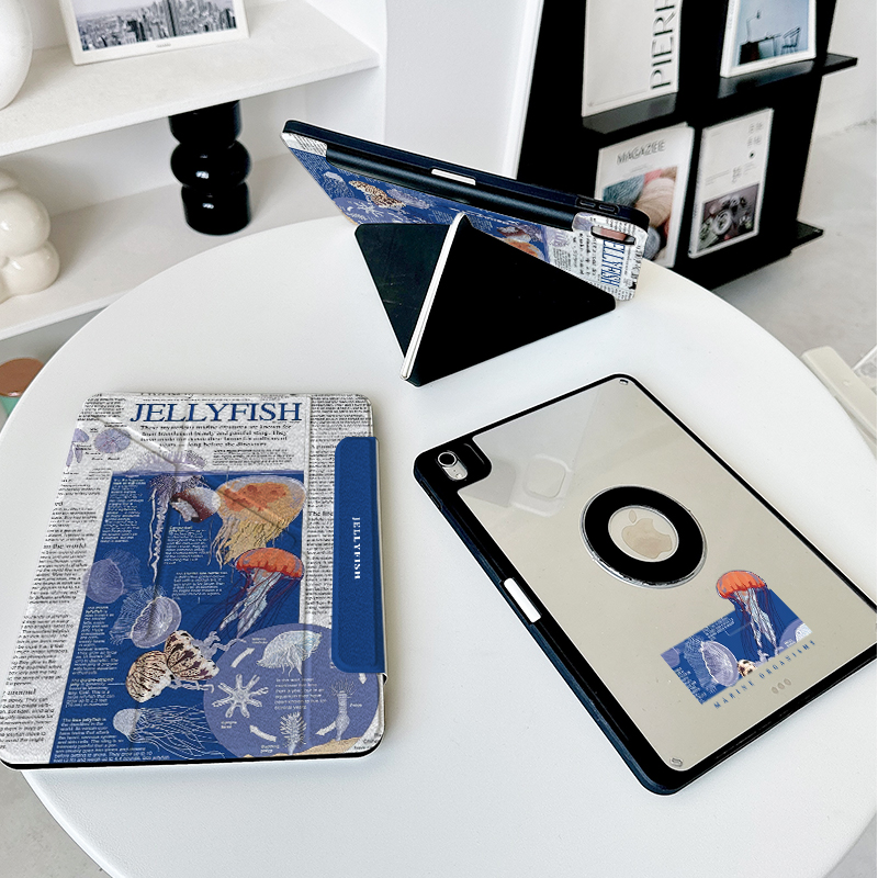 【Y折拆分x圆环磁吸】海洋ipadpro11保护套适用苹果air6华为matepad11.5s透明小米平板7防弯mini黑色带笔槽壳