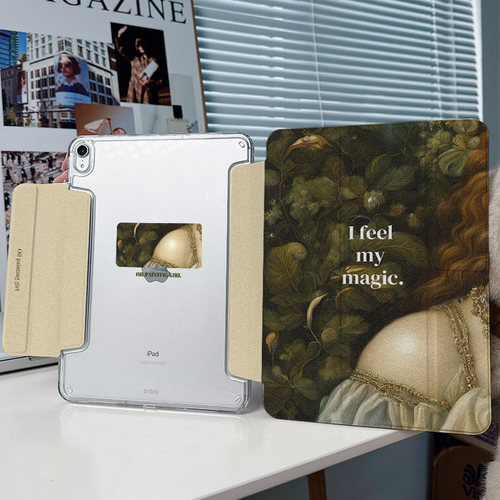 【y折x兼容笔套】油画艺术适用华为平板matepadpro12.2可分离苹果ipadair6保护套pro11防摔mini7带笔槽10壳13