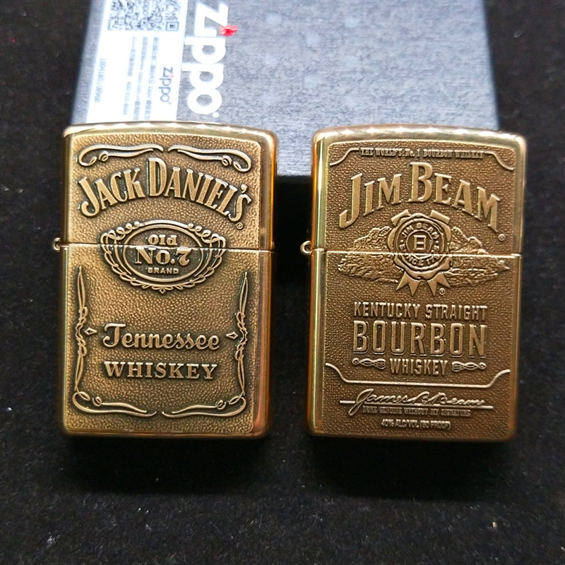 原装正品zippo芝宝打火机杰克丹尼酒标纯铜JB929 928 JD427 428