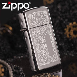 正品Zippo打火机 1652 352 纤巧窄机小机镜面刻花 银色威尼斯人
