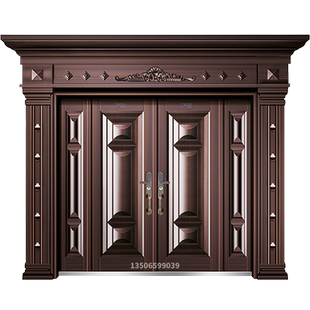 农村自建房对开子母防盗门锌合金别墅大门双开进户门家用乡村入户