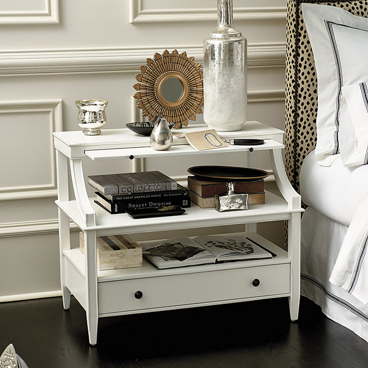 出口木林森实木家具馆现代抽屉抽板三层桦木边桌简约床头柜床边桌