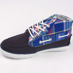 欧美中高帮修脚型春夏秋冬系带男童帆布鞋 中大童女童靴 亲子装