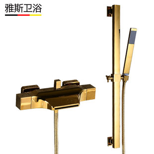 黄铜瀑布式浴缸水龙头酒店明装黑色缸边式冷热淋浴套装入墙式