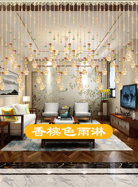 水晶珠帘免打孔玄关过道客厅