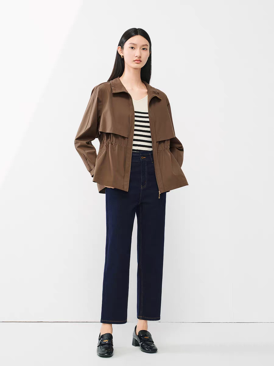 【YTFR】卡迪同款2025秋季新款设计感收腰风衣美拉德短外套女款秋