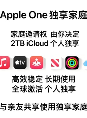 AppleOne拼车 个人独享家庭 iCloud 2TB 全球地区 与亲友共享使用