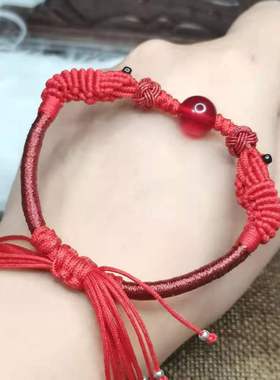 原创定制红绳双虾守护手工编织手绳手环祝福手链幸运绳成品礼物