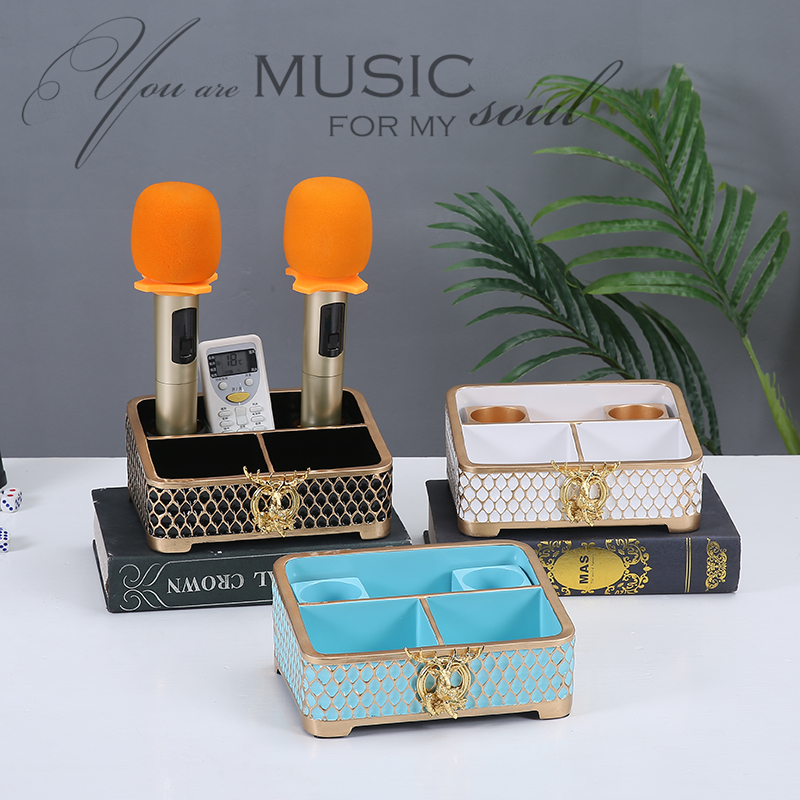 新款ktv无线话筒架桌面麦克风架 吧台唛架收纳盒多功能咪座摆台用