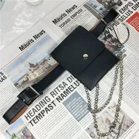 Túi nhỏ nữ hoang dã nhỏ 2018 mới màu đen túi nhỏ thời trang mini chain vành đai túi thủy triều mát mẻ - Thắt lưng thắt lưng nữ bản nhỏ