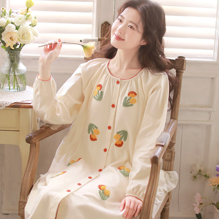 【自带胸垫】富朵春夏月子服产后纯棉哺乳睡裙怀孕期孕妇待产裙